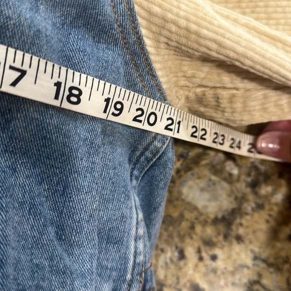 Jacket denim corduroy sleeves, frayed, gorgeous medium casual denim, jean jacket - Picture 6 of 9